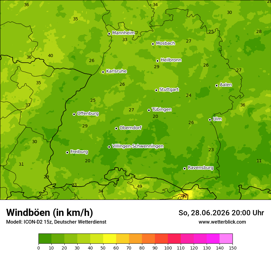 Maximale Windböen