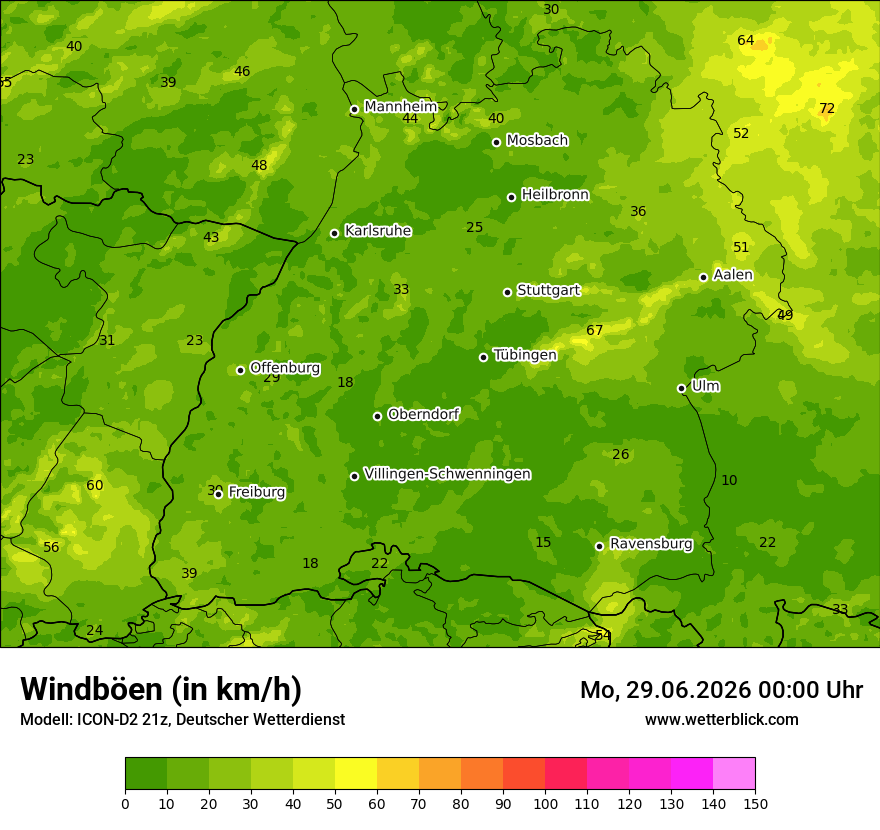 Maximale Windböen