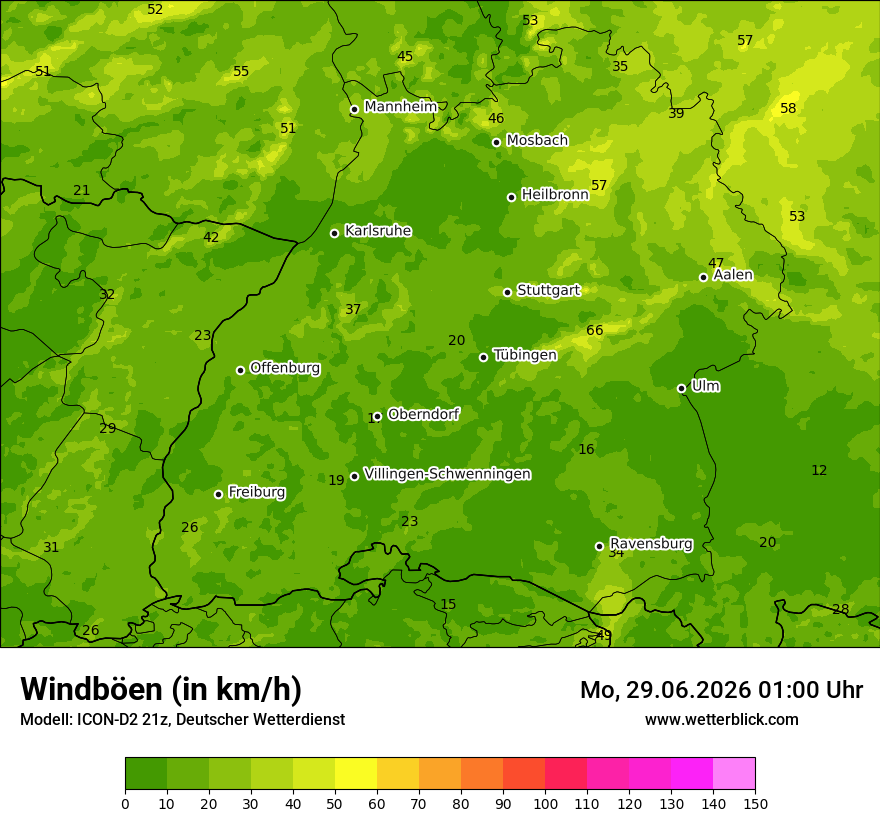 Maximale Windböen