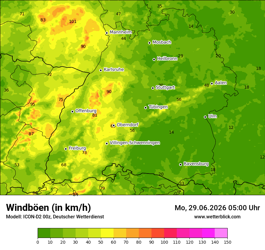Maximale Windböen