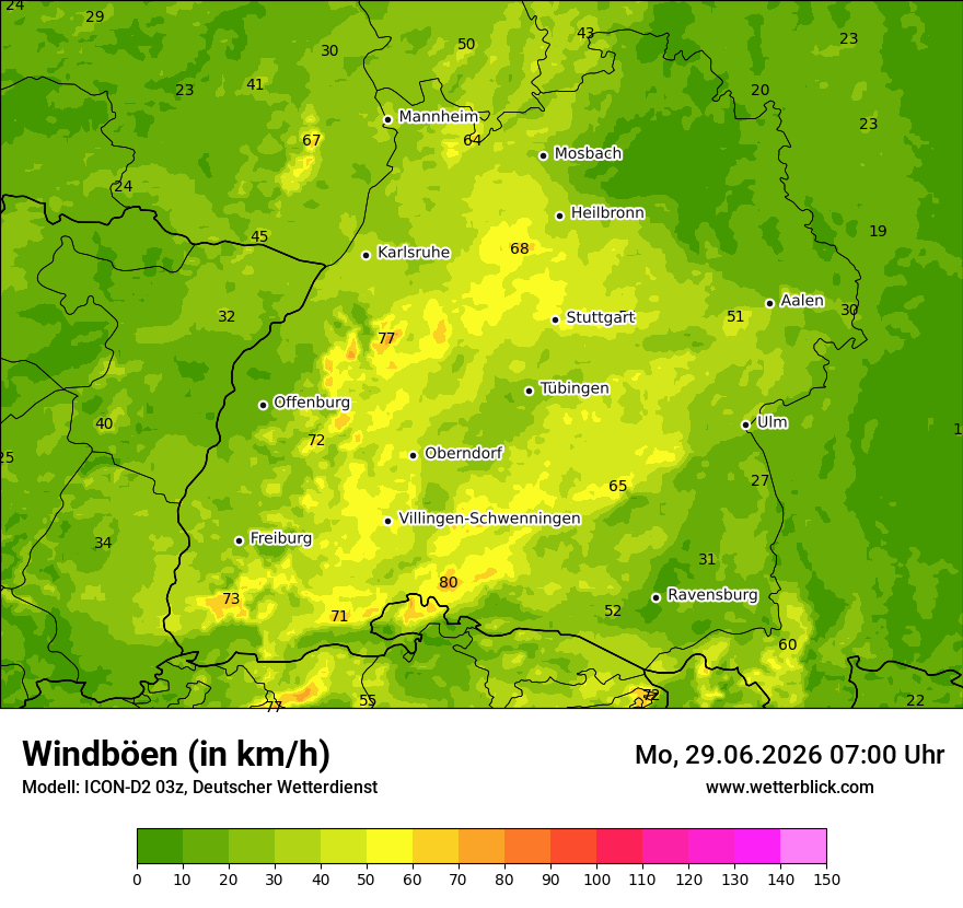 Maximale Windböen