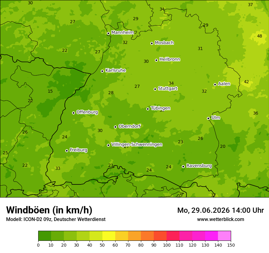 Maximale Windböen