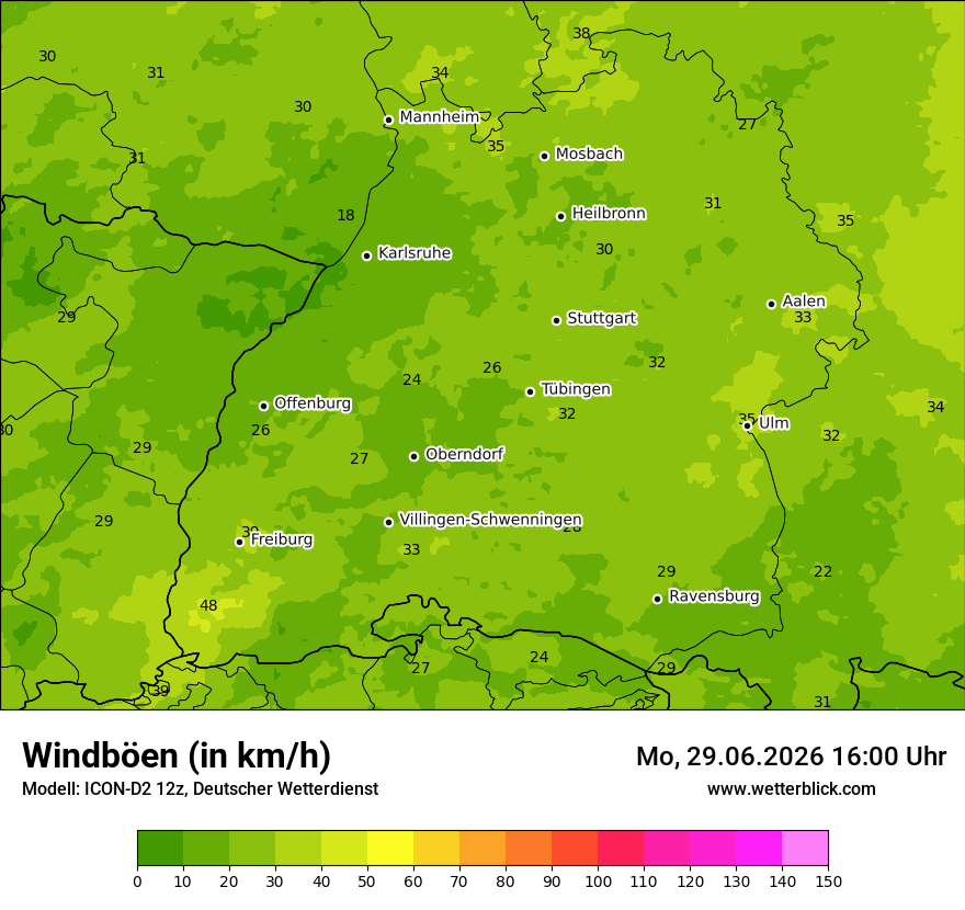 Maximale Windböen