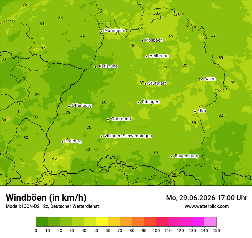 Maximale Windböen