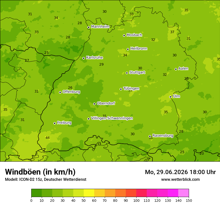Maximale Windböen