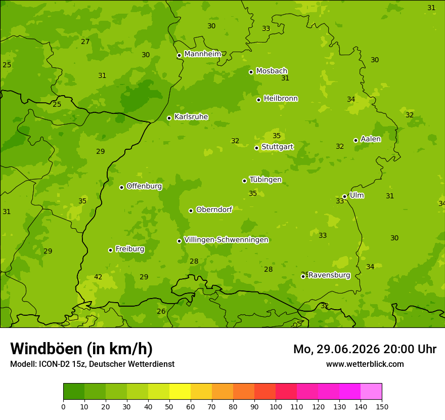 Maximale Windböen