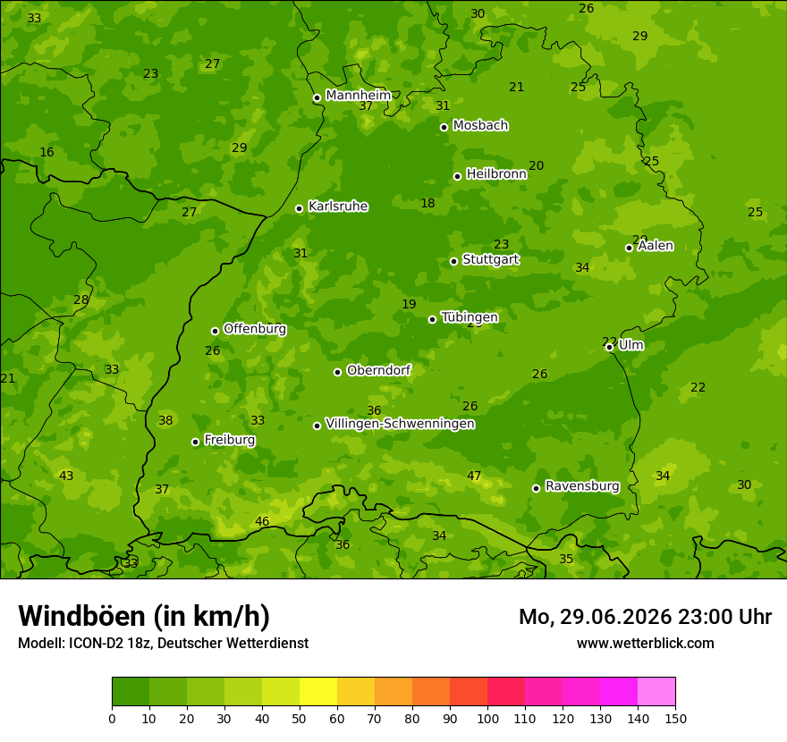 Maximale Windböen