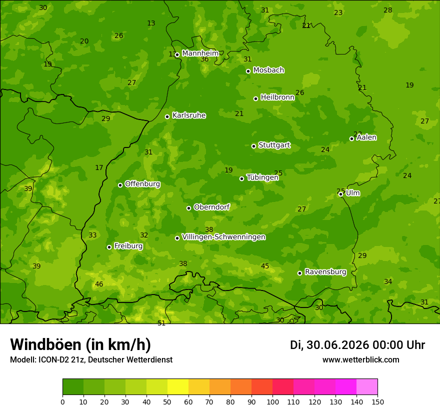 Maximale Windböen