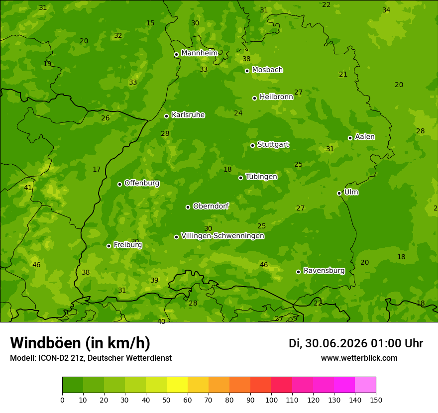 Maximale Windböen