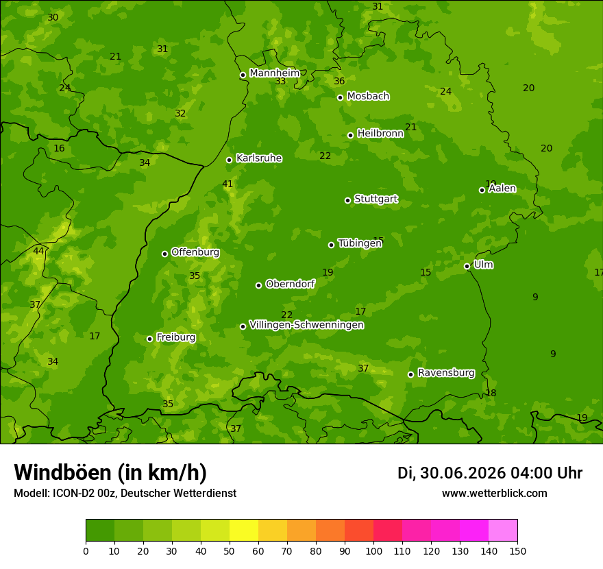 Maximale Windböen