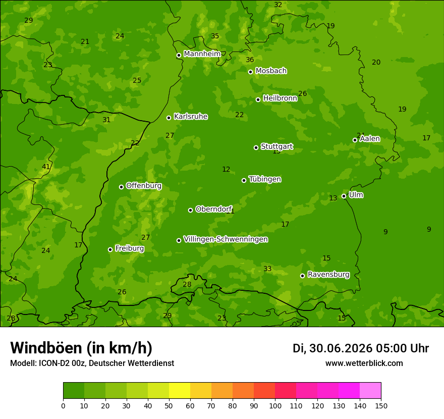 Maximale Windböen