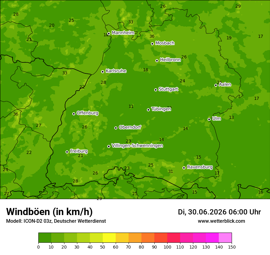 Maximale Windböen