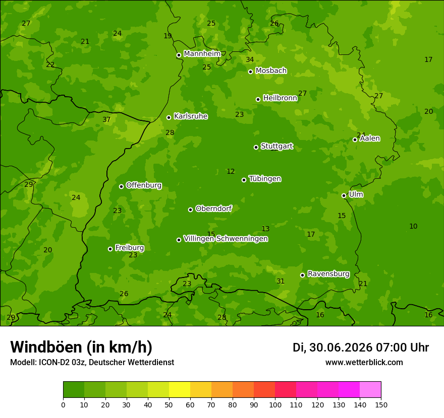 Maximale Windböen
