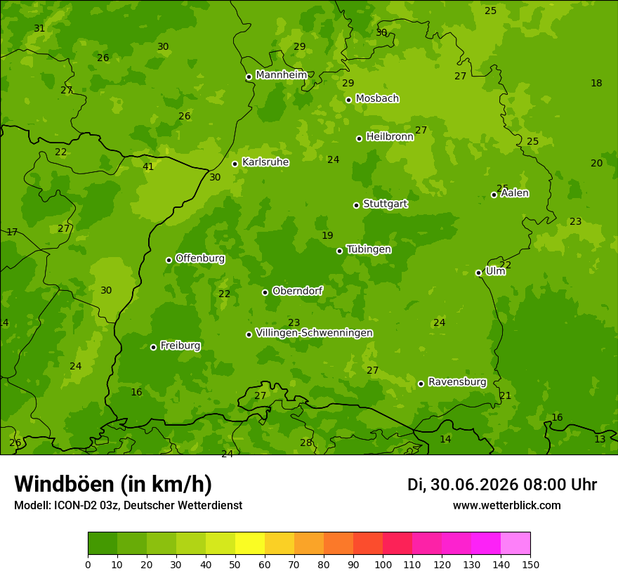 Maximale Windböen