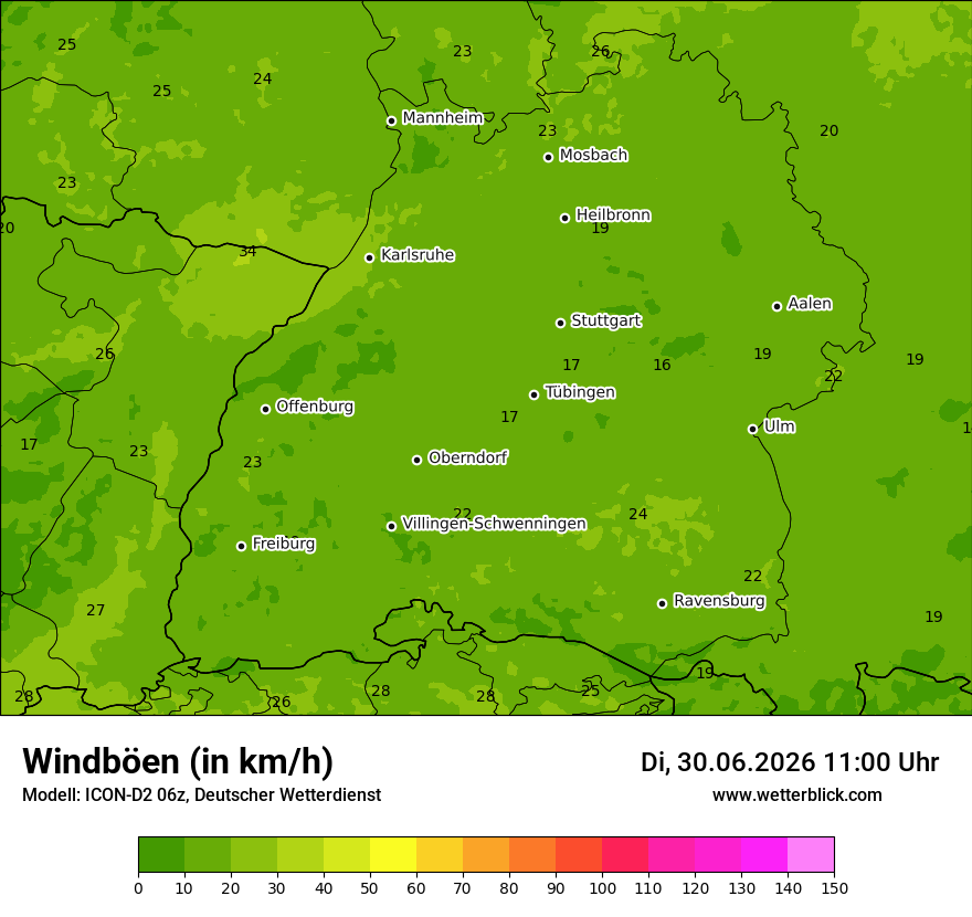 Maximale Windböen