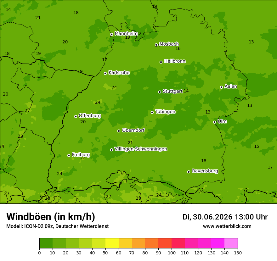 Maximale Windböen