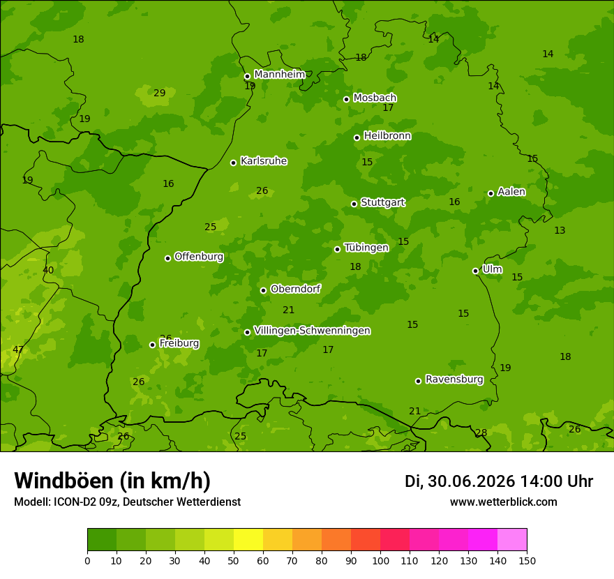 Maximale Windböen