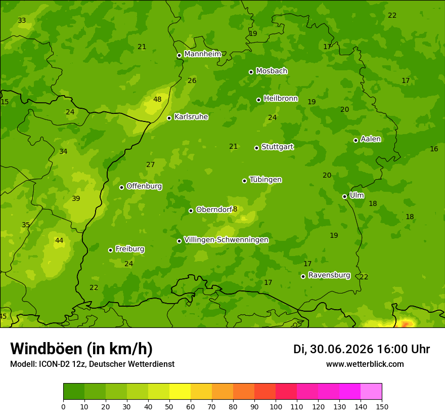Maximale Windböen