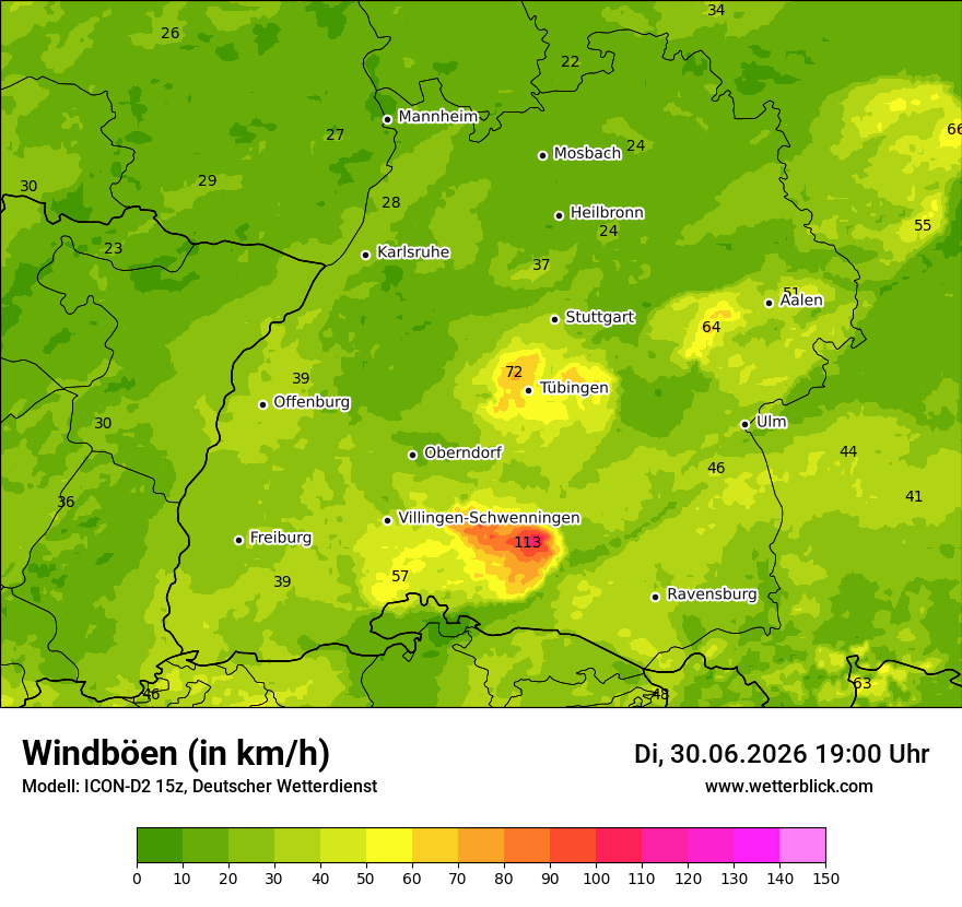 Maximale Windböen