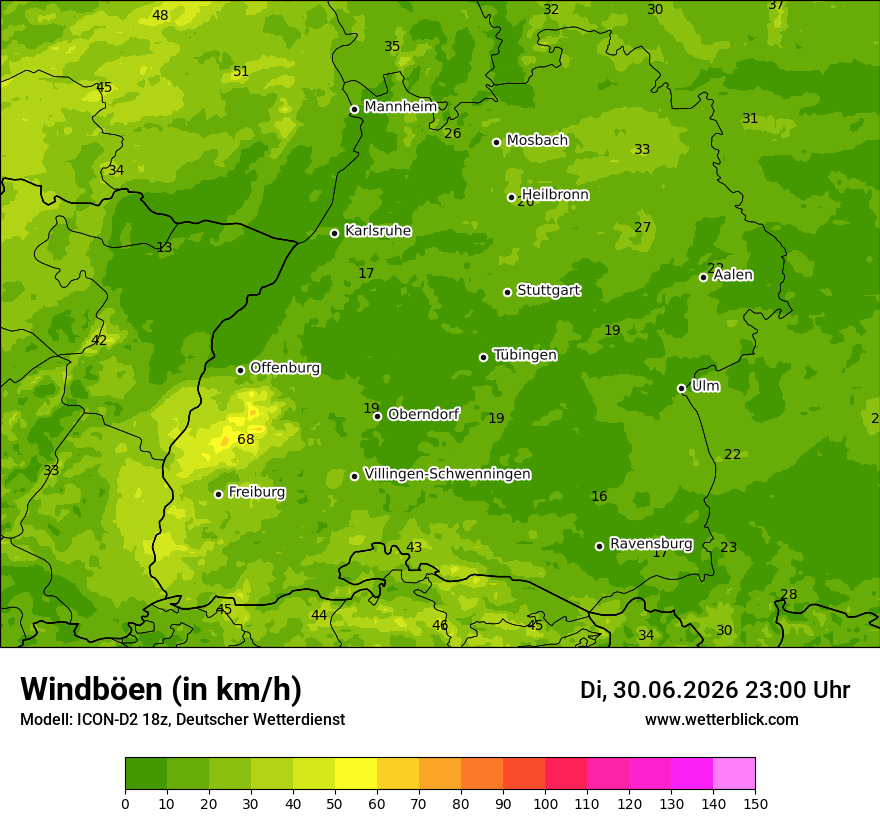 Maximale Windböen