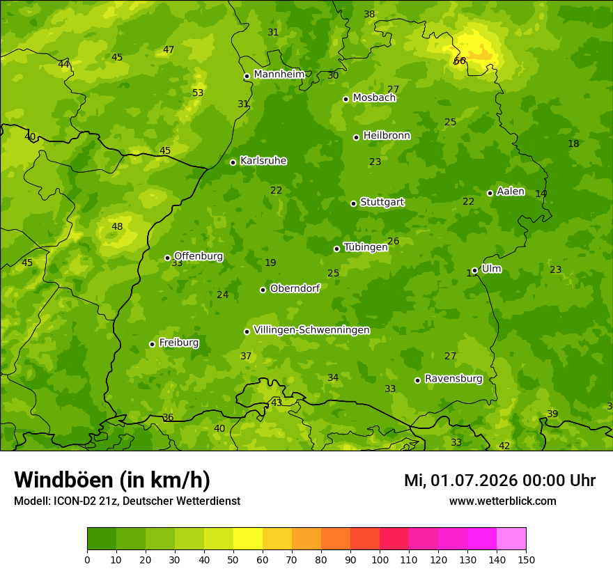 Maximale Windböen