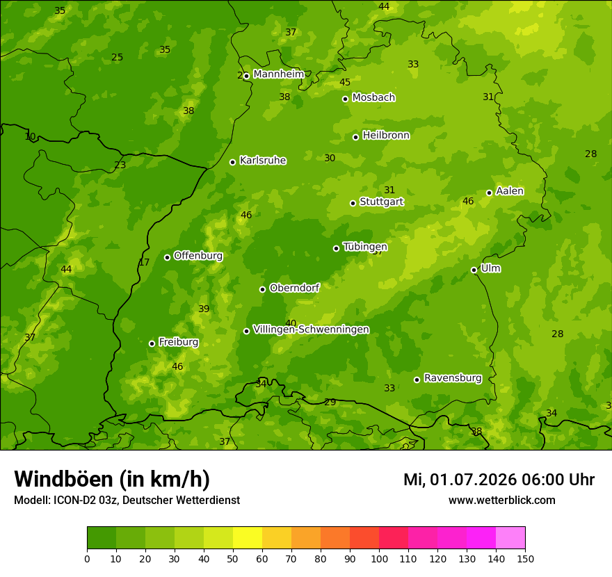 Maximale Windböen
