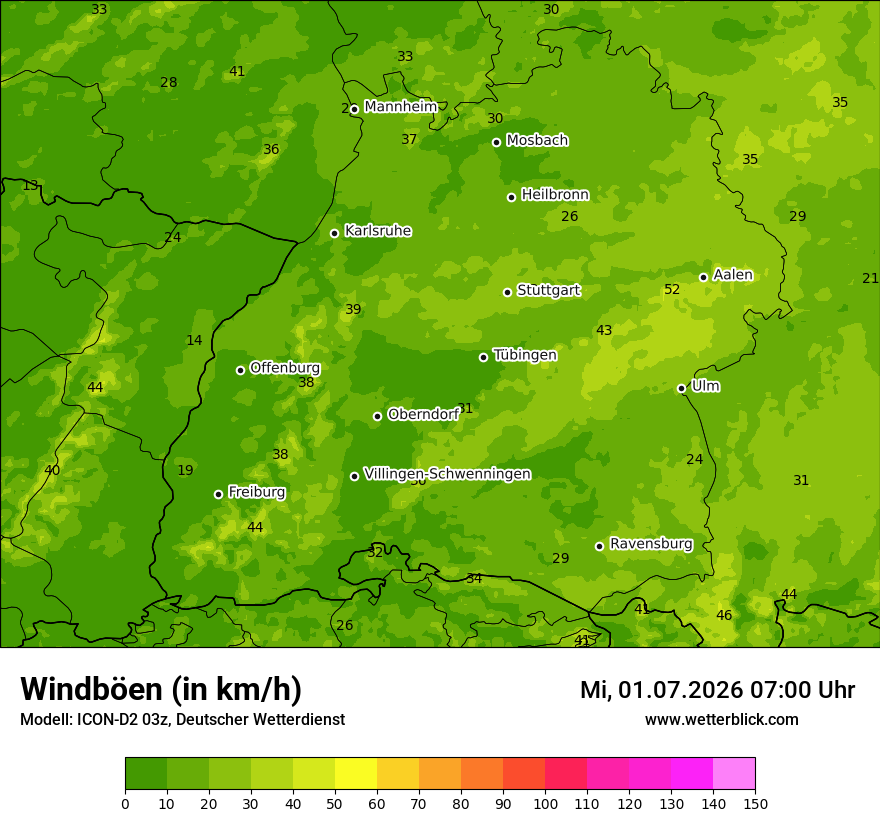 Maximale Windböen