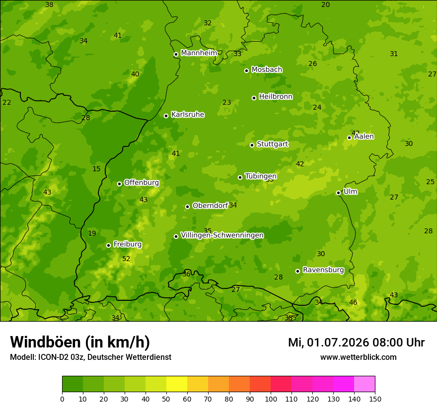 Maximale Windböen