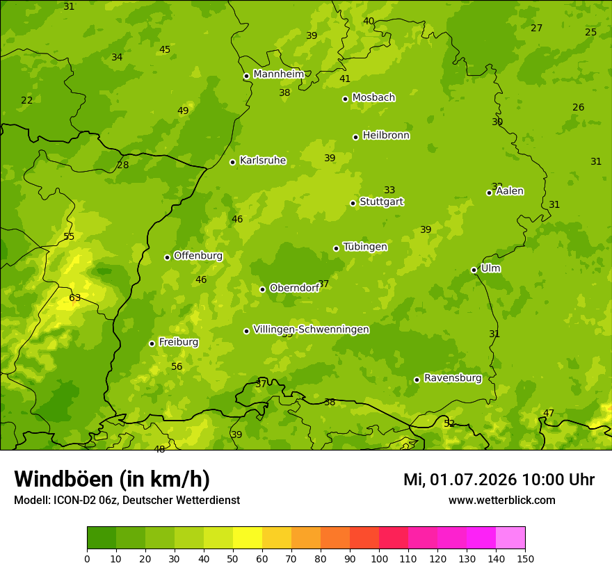 Maximale Windböen
