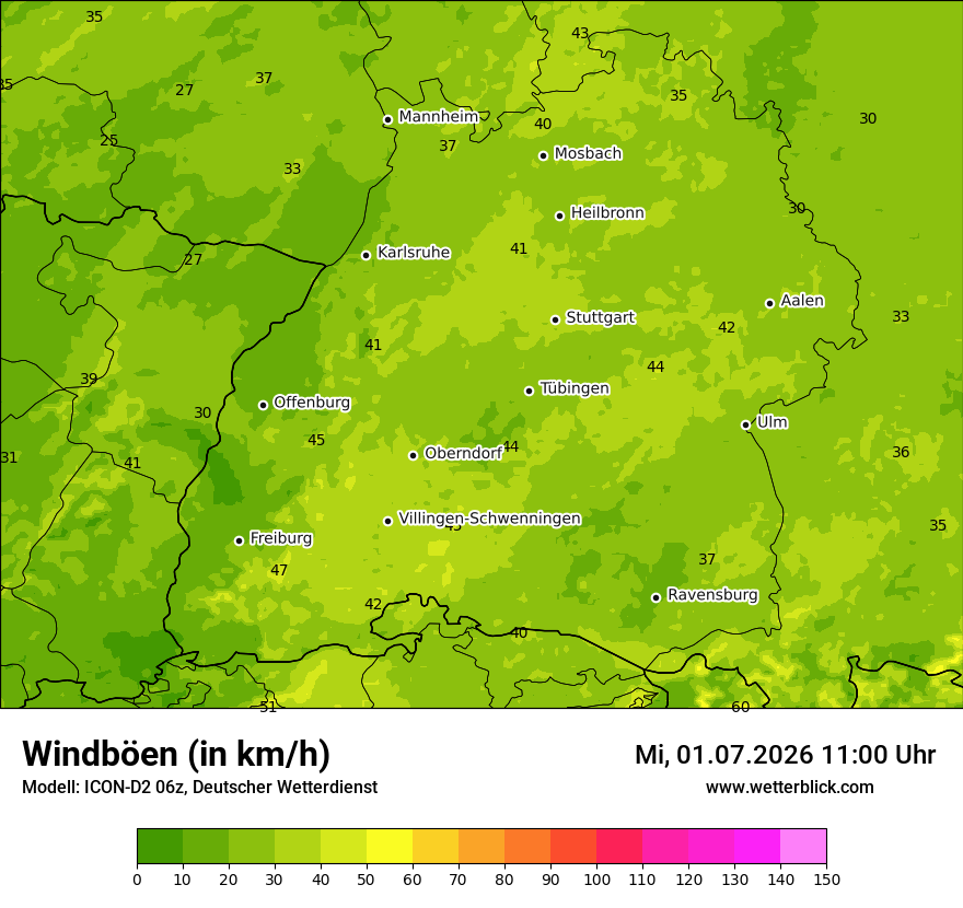Maximale Windböen