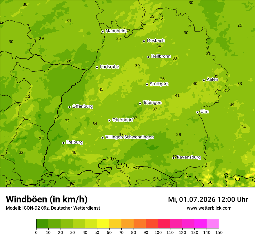 Maximale Windböen