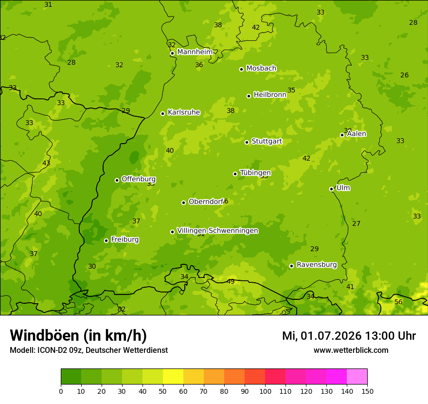 Maximale Windböen