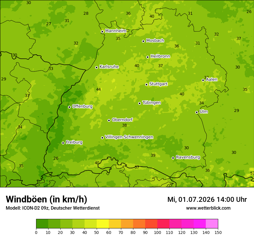 Maximale Windböen