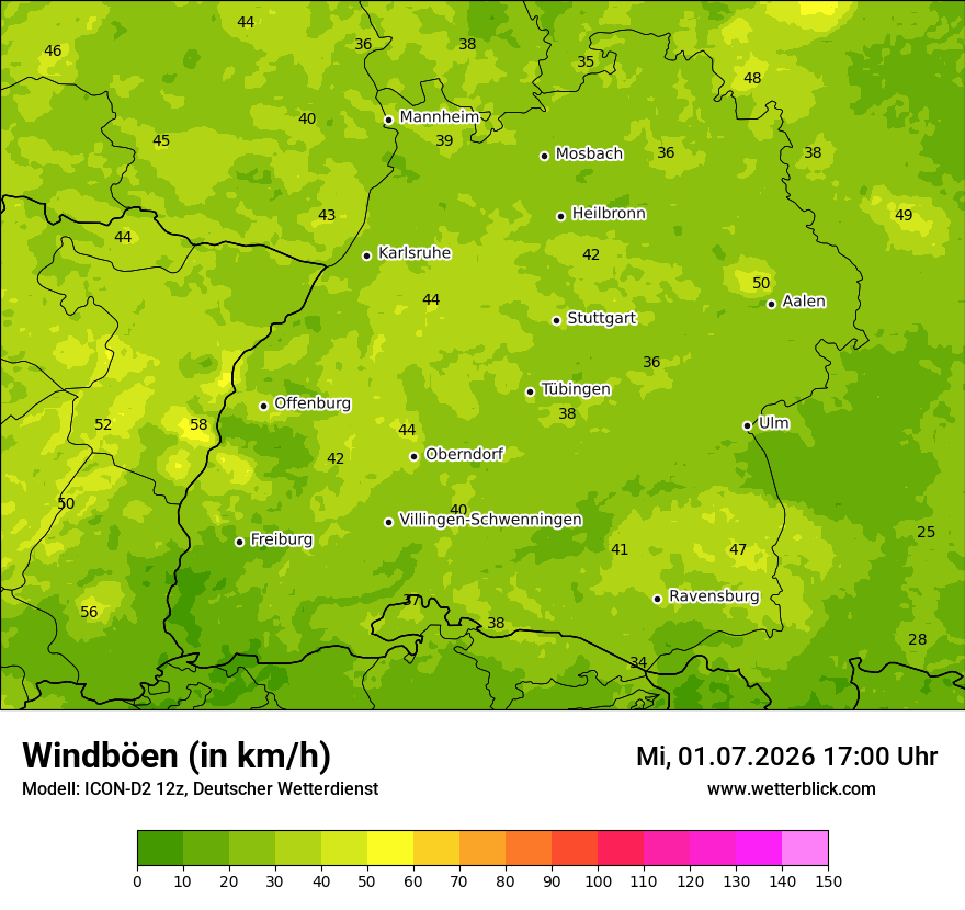 Maximale Windböen