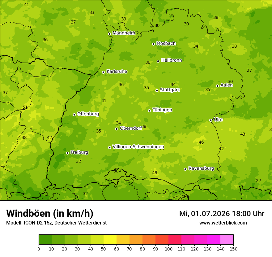 Maximale Windböen