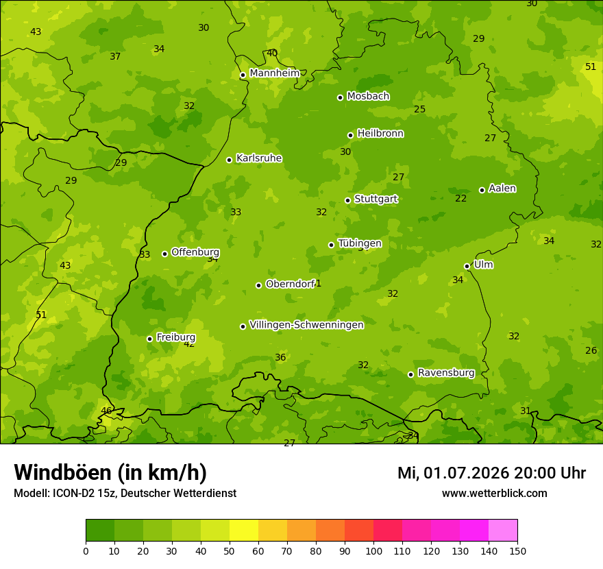 Maximale Windböen