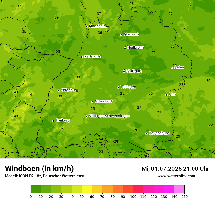 Maximale Windböen