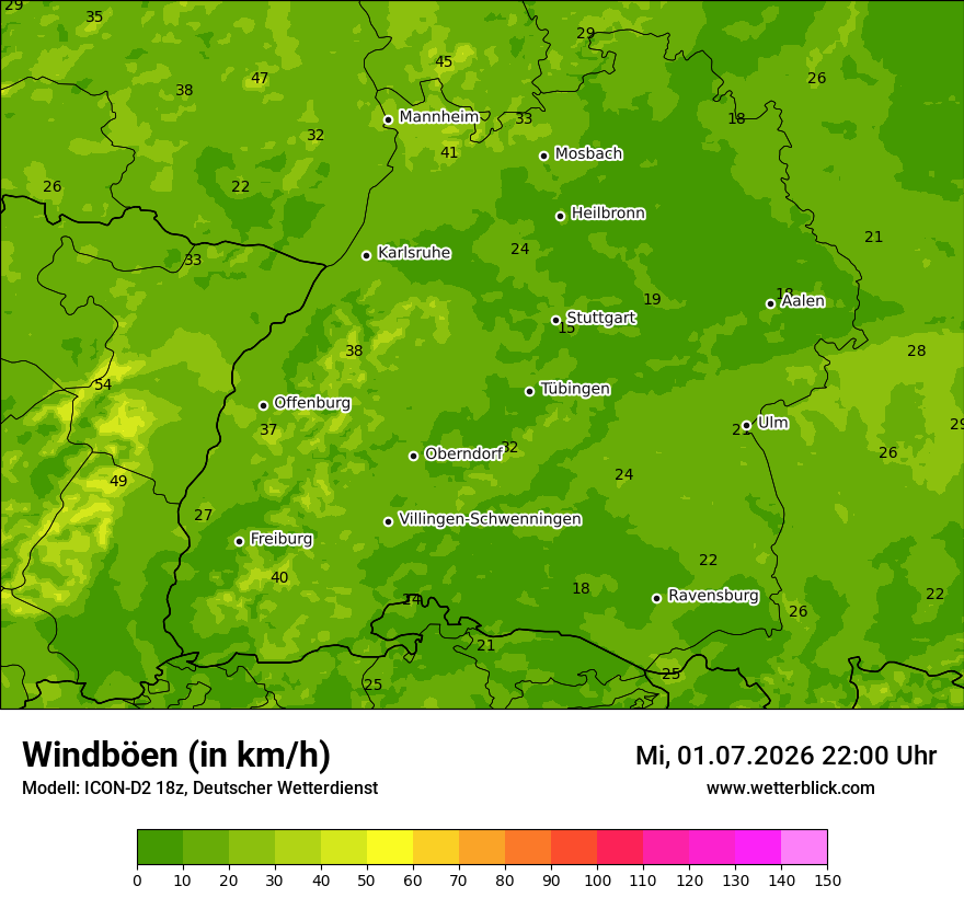Maximale Windböen