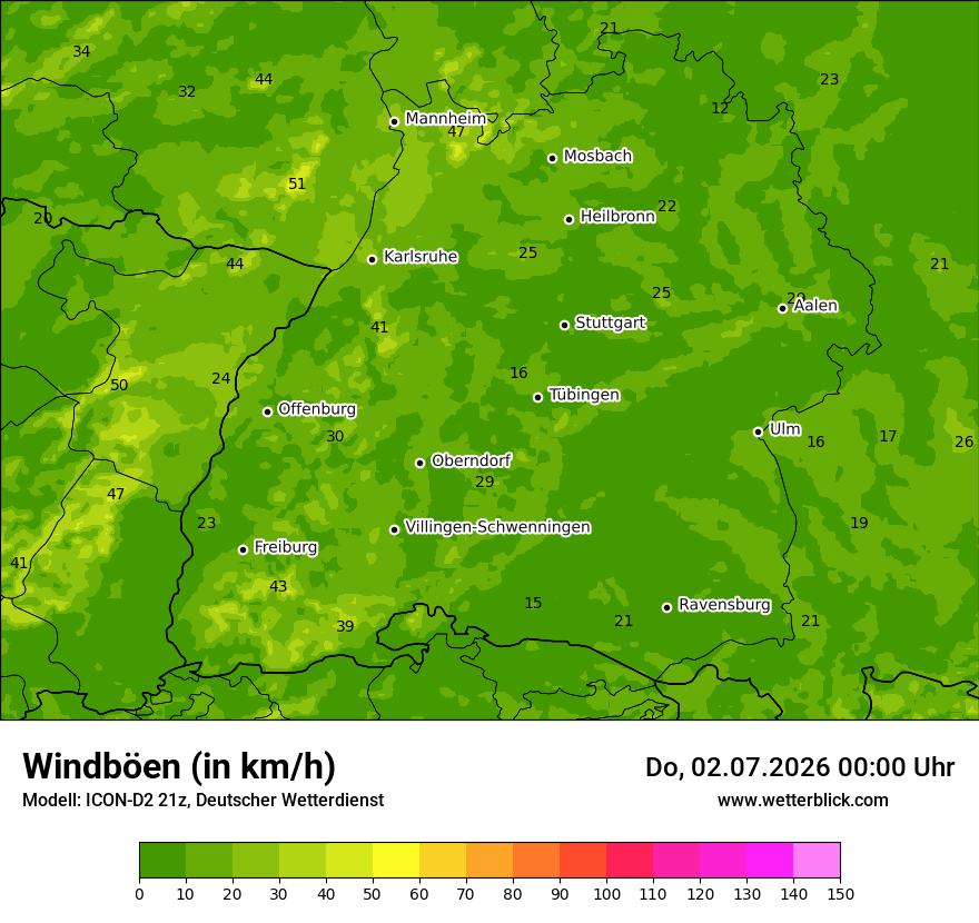 Maximale Windböen