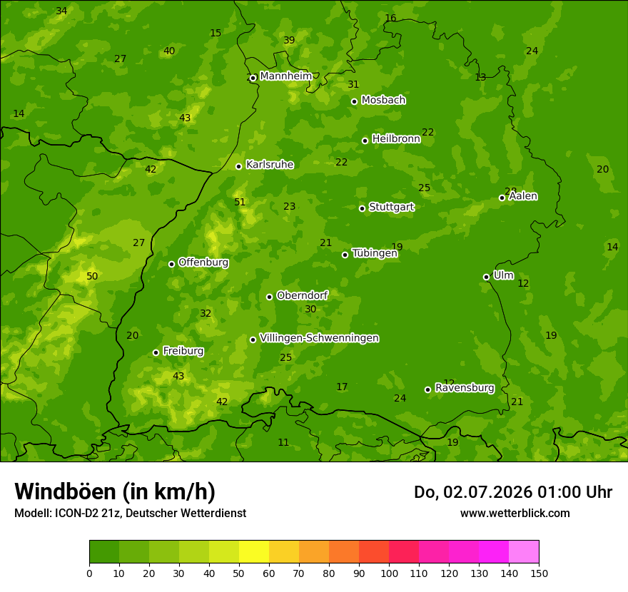 Maximale Windböen
