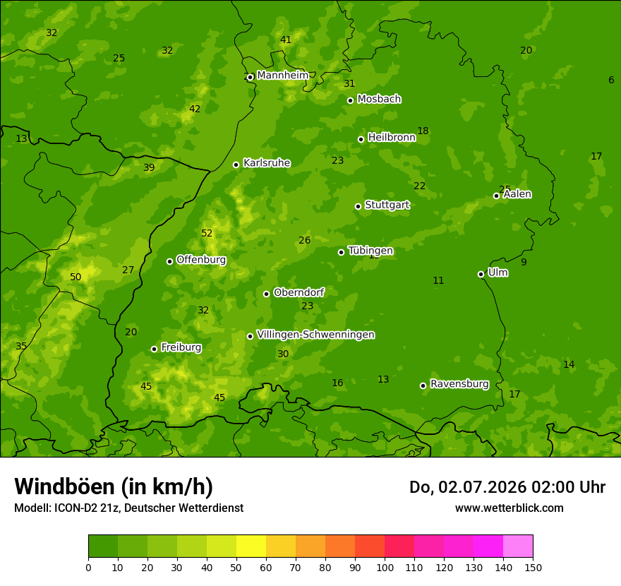 Maximale Windböen