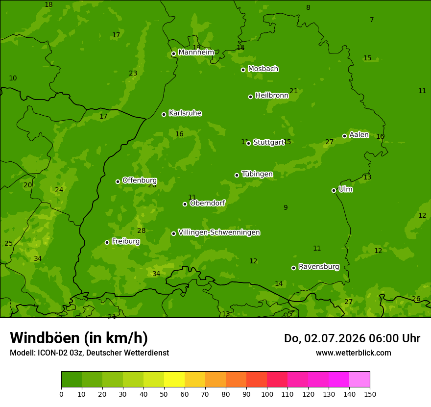 Maximale Windböen
