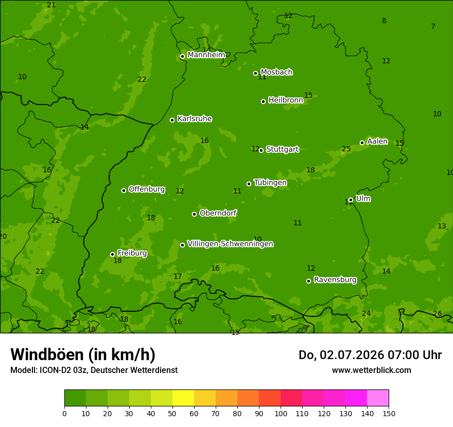 Maximale Windböen