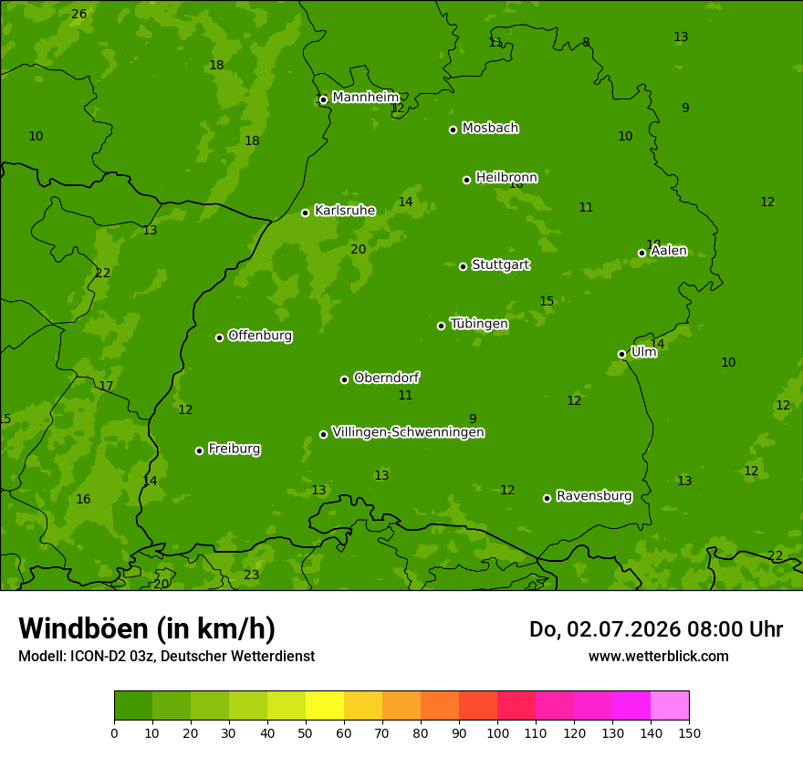 Maximale Windböen