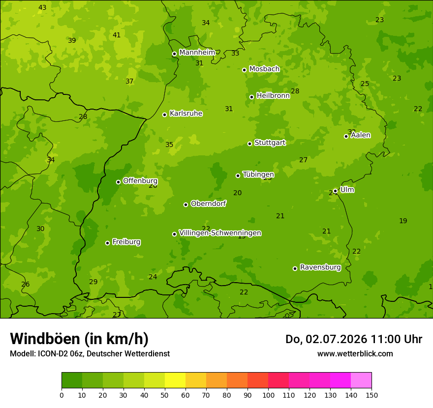 Maximale Windböen