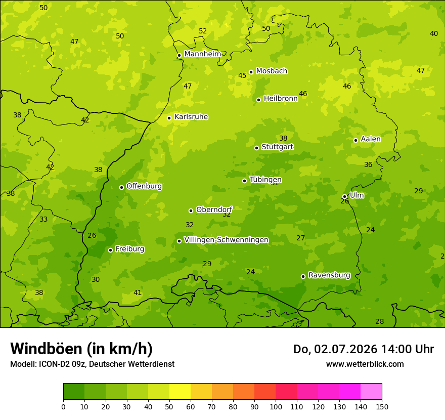 Maximale Windböen