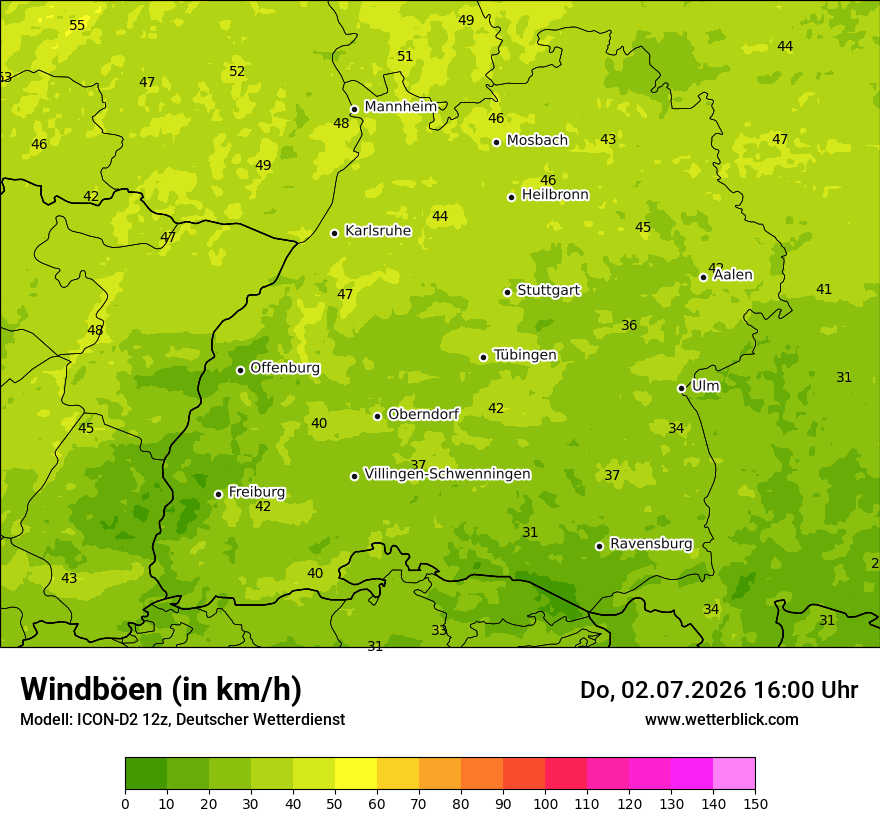Maximale Windböen