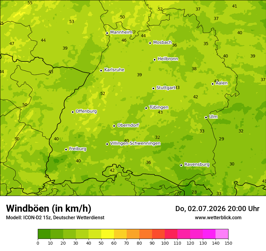Maximale Windböen