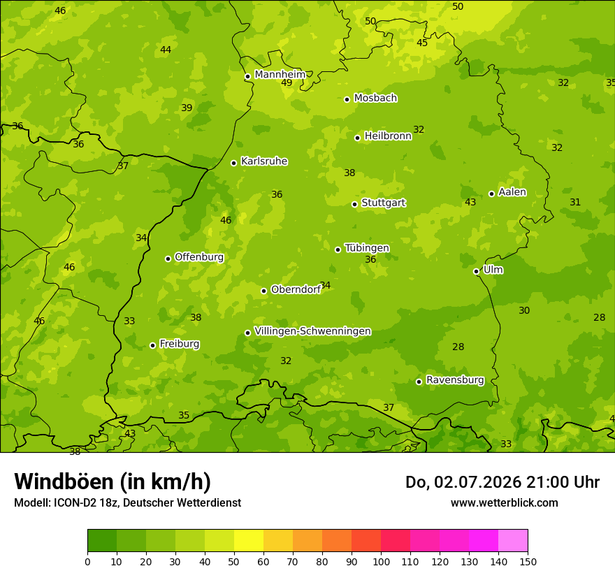 Maximale Windböen