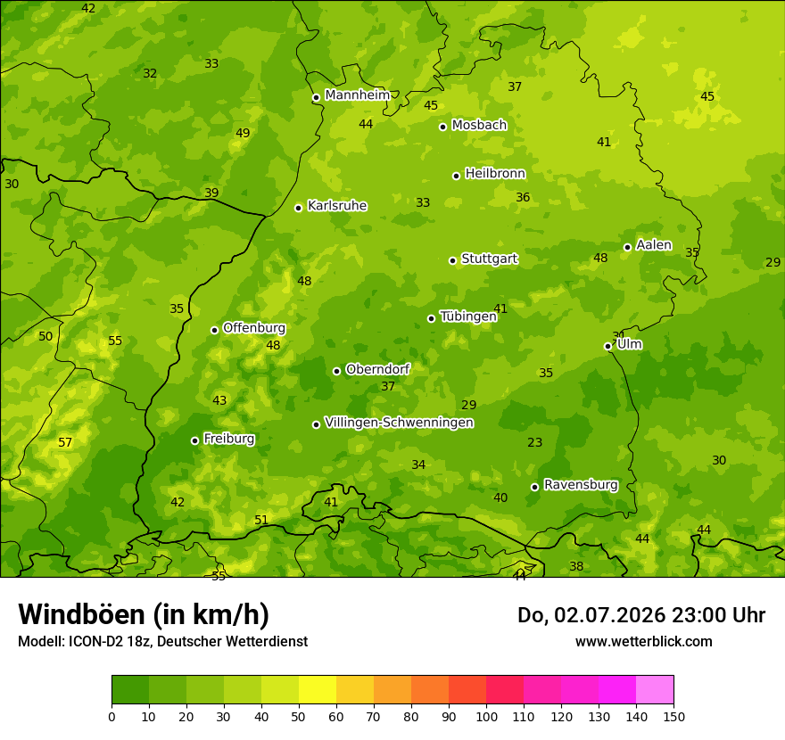 Maximale Windböen